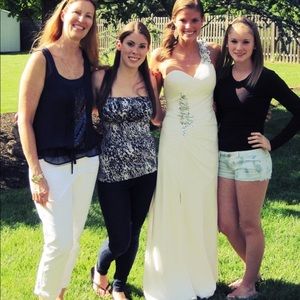 White Beading Formal Dress